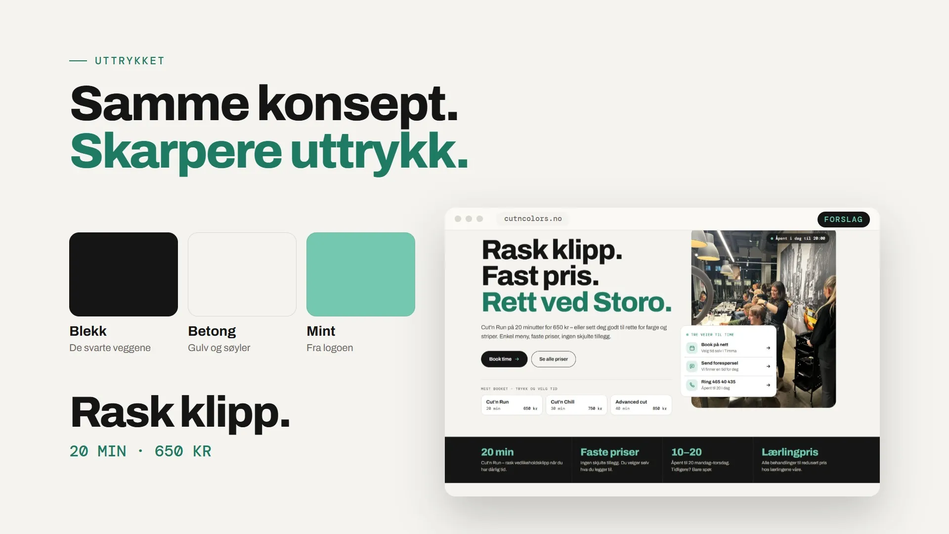 Fargepaletten og den nye forsiden til CutnColors