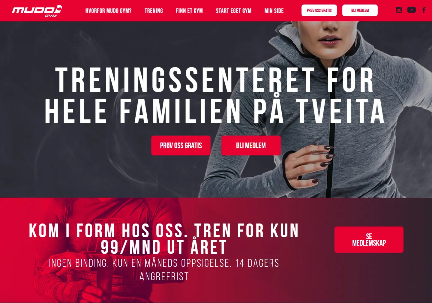 Gymsiden for MUDO Gym Tveita slik den ser ut i dag
